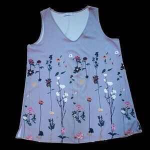 Gray Floral Sleeveless Tunic (Sz XXL)
